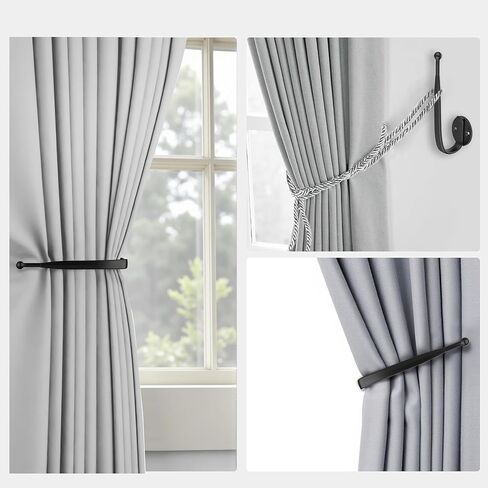 قطعتان من حوامل الستائر باللون الأسود، حوامل ستائر للستائر المثبتة على الحائط وسحب الستائر، خطافات حامل جانبية للستائر، حقيبة الظهر، القبعة، غرفة النوم، مثبتة على الحائط، ألومنيوم in Kuwait