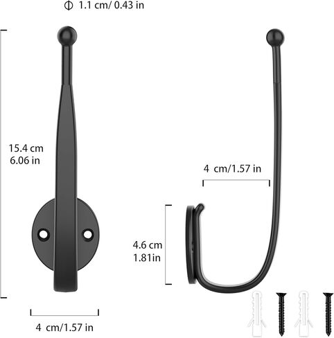 قطعتان من حوامل الستائر باللون الأسود، حوامل ستائر للستائر المثبتة على الحائط وسحب الستائر، خطافات حامل جانبية للستائر، حقيبة الظهر، القبعة، غرفة النوم، مثبتة على الحائط، ألومنيوم in Kuwait