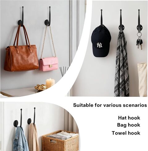 قطعتان من حوامل الستائر باللون الأسود، حوامل ستائر للستائر المثبتة على الحائط وسحب الستائر، خطافات حامل جانبية للستائر، حقيبة الظهر، القبعة، غرفة النوم، مثبتة على الحائط، ألومنيوم in Kuwait