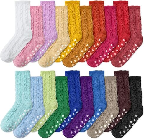 20 Pairs Womens Fuzzy Socks Bulk Slipper Fluffy Soft Warm Fleece Cozy Sleeping Socks for Winter Christmas in Saudi Arabia