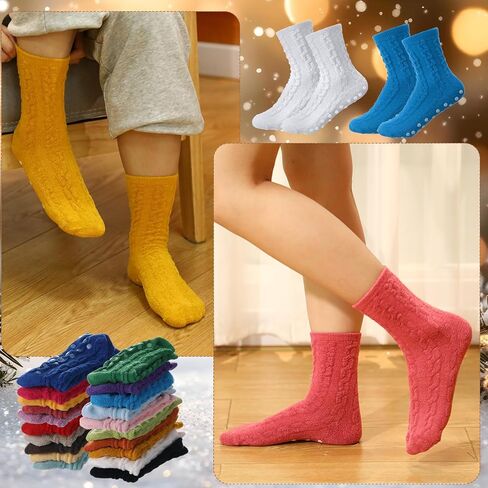 20 Pairs Womens Fuzzy Socks Bulk Slipper Fluffy Soft Warm Fleece Cozy Sleeping Socks for Winter Christmas in Saudi Arabia