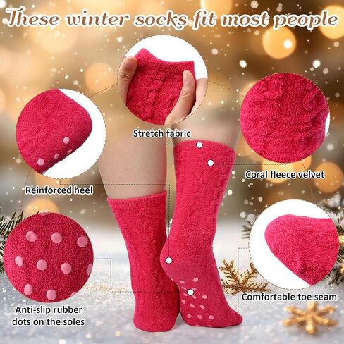 20 Pairs Womens Fuzzy Socks Bulk Slipper Fluffy Soft Warm Fleece Cozy Sleeping Socks for Winter Christmas in Saudi Arabia
