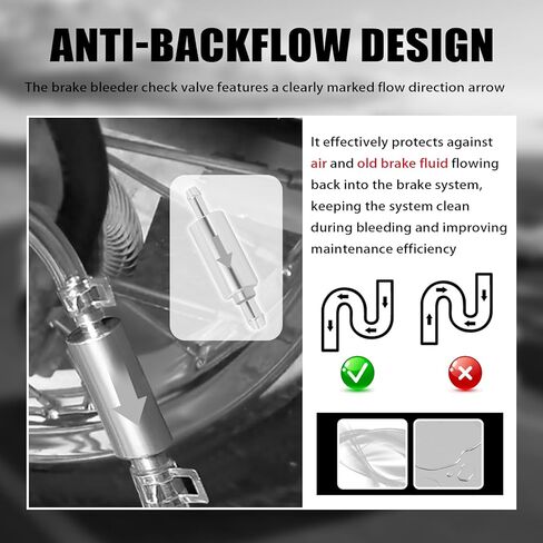 خرطوم نزف الفرامل في اتجاه واحد، صمام فحص الفرامل، مجموعة نازف الفرامل المضادة للتدفق الخلفي مع خراطيم ومشابك وأغطية لولبية، صمام نزف الفرامل في اتجاه واحد لنظام قابض الدراجات النارية/السيارة in Kuwait