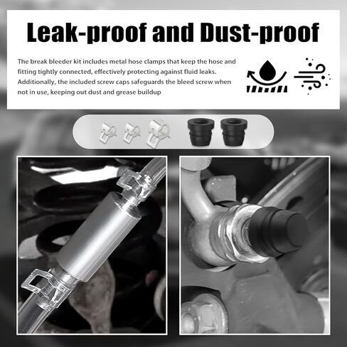 خرطوم نزف الفرامل في اتجاه واحد، صمام فحص الفرامل، مجموعة نازف الفرامل المضادة للتدفق الخلفي مع خراطيم ومشابك وأغطية لولبية، صمام نزف الفرامل في اتجاه واحد لنظام قابض الدراجات النارية/السيارة in Kuwait