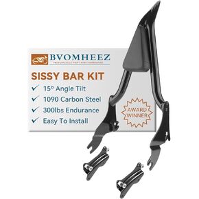 28" Sissy Bar for Harley, Detachable Passenger Backrest with 4-Point Docking Hardware Kit, Rear Back Pad Fit for Harley Davidson Street Glide Road Glide Electra Glide Road King 2014-up Black in Kuwait