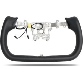 Yoke Black Micfiber Smooth Leather Steering Wheel with Side Glossy Carbon Fiber For Tesla Model 3 Highland Accessories 2024 2025 With Heating Function in Kuwait