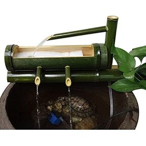 Bamboo Fountain Decoration Outdoor Bamboo Water Fountain Decoration, with Pump, Fish Tank Water Circulation, Indoor/Outdoor Zen Garden,Decoration,Landscaping Fountain Ornaments, Japanese Gar in Saudi Arabia