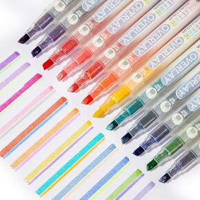 مجموعة من 24 قلم تحديد من Esoes لا تنزف من خلالها، أقلام تمييز باستيل ذات طرفين، أقلام تمييز ذات طرفين، إزميل ونصائح دقيقة للتلوين، والتسطير، والتمييز، وتدوين اليوميات في المدرسة والمكتب والمنزل in Kuwait