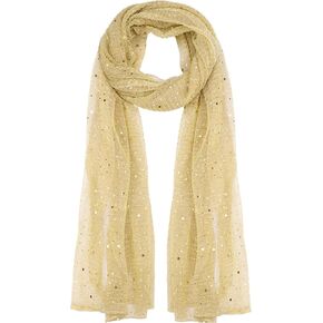 Nydotd Women Sequin Bandana Summer Silk Mesh Scarf Sheer Long Beach Glitters Shawl Wrap hijab for Evening Dresses in Saudi Arabia