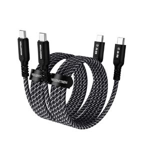 كابل USB C إلى USB C بقوة 100 واط بطول 6 أقدام، قطعتان، كابل شاحن سريع من النوع C مضفر 5A، متوافق مع iPhone 16/15 Pro/Max، MacBook Air، iPad Pro 2024، Galaxy S24/23/22، Pixel 8، Dell XPS in Kuwait