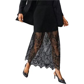 Floerns Women's Elegant High Waisted Lace Skirt See Through Business Casual Work Maxi Skirt in Saudi Arabia