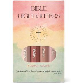 Sixhaven Bible Highlighters No Bleed - Pink - Pastel Highlighters Set of 4 - Chisel Tip Highlighter for Bible Study Supplies - Hope Faith Grace Love Markers - Journaling Supplies for Women & Men in Saudi Arabia