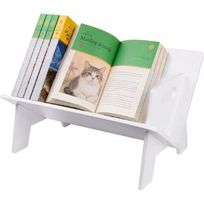 Desktop Small Bookshelf Organizer Wooden Tabletop Mini Bookcase Desk Storage Bookshelves Wood Storage Rack for CDs, Magazine, Books Display in Saudi Arabia