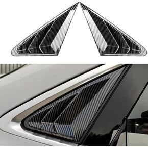 XITER 2PCS ABS Carbon Fibre Racing Style ABS Rear Side Window Louvers Air Vent Scoop Shades Cover Blinds for Audi A3 S3 RS3 2022-2024 (Bright Black) in Kuwait