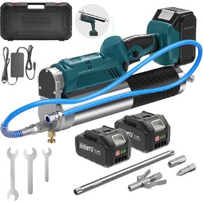 مجموعة مسدس الشحوم الكهربائية، مسدس الشحوم اللاسلكي مع بطاريتين 4.0 أمبير في الساعة، وصلة دوارة 90 درجة 12000 رطل لكل بوصة مربعة 5.7 أونصة/الدقيقة مسدس شحوم يعمل بالبطارية للشاحنات وورش العمل وصيانة الآلات الثقيلة in Kuwait