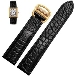 hooson Leather Watch Strap For Cartier TANk SOLO RONDE London Kalibo Watch Chain with Folding Buckle in Kuwait