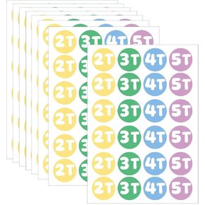 480 PCS Toddler Clothing Size Stickers, 1.25" Circle Sizing Sticker Labels for Toddler Clothing, Color-Coding Size Organizer Sticker for Children's Apparel Retail Store in Kuwait