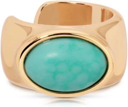 Ettika Turquoise Solstice Ear Cuff. Ear Cuffs For Women Non Piercing, 18k Gold Plated and Turquoise Gemstone. Cuff Earrings, Western Jewelry in Saudi Arabia