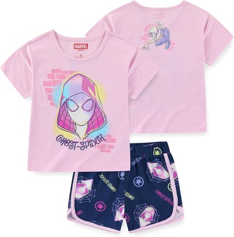 Marvel Spider-Gwen Ghost Spider Girls Short Sleeve T-Shirt and Shorts Set for Big Kids in Saudi Arabia