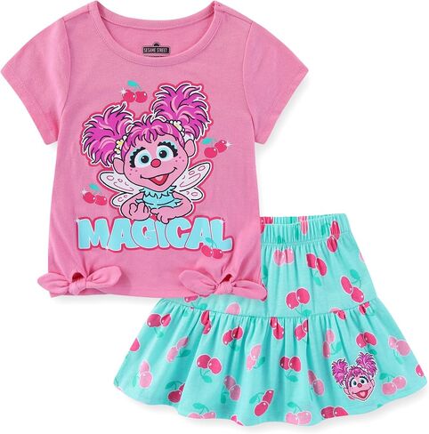 Sesame Street Abby Cadabby Girls Short Sleeve T-Shirt and Skirt 2 Piece Set for Toddler to Big Kids in Saudi Arabia