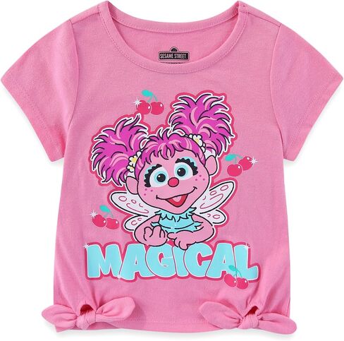 طقم تي شيرت وتنورة بأكمام قصيرة للفتيات من Sesame Street Abby Cadabby مكون من قطعتين للأطفال الصغار وحتى الأطفال الكبار in Kuwait