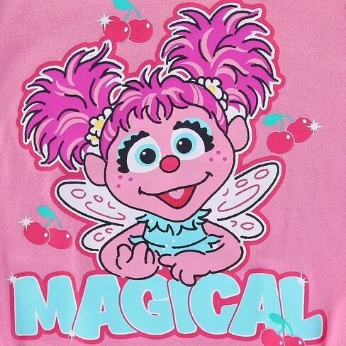 طقم تي شيرت وتنورة بأكمام قصيرة للفتيات من Sesame Street Abby Cadabby مكون من قطعتين للأطفال الصغار وحتى الأطفال الكبار in Kuwait