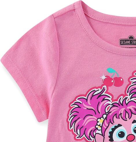 طقم تي شيرت وتنورة بأكمام قصيرة للفتيات من Sesame Street Abby Cadabby مكون من قطعتين للأطفال الصغار وحتى الأطفال الكبار in Kuwait