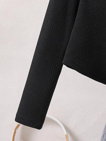 طقم ملابس بناتي مكون من قطعتين بأكمام طويلة ورقبة مربعة وبنطلون جينز مستقيم الساق من قماش الدنيم لعمر 8-12 سنة in Kuwait