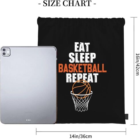 Eat Sleep Basketball Repeat Unisex Drawstring Backpack Bag Sport Gym Swim Travel Sackpack in Saudi Arabia