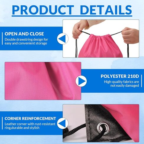 Custom Drawstring Bags with Logo 10/50/100 Pack - Bulk Personalized Reusable String Backpacks with Text/Photo for Sports, Travel, Events and Family Reunion in Saudi Arabia