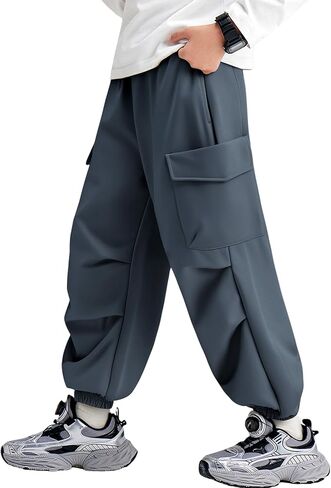 Gihuo Boys Cargo Pants Fleece Lined Waterproof Warm Hiking Pants for Kids in Saudi Arabia