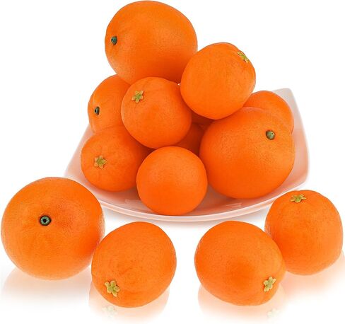 Folmywy 16 Pcs Artificial Oranges Decorative Fake Oranges for Bowls Filler Faux Realistic Fruit Decoration Simulation Plastic Fruits Model Christmas Festival Party Home Table Kitchen in Kuwait