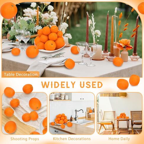 Folmywy 16 Pcs Artificial Oranges Decorative Fake Oranges for Bowls Filler Faux Realistic Fruit Decoration Simulation Plastic Fruits Model Christmas Festival Party Home Table Kitchen in Kuwait