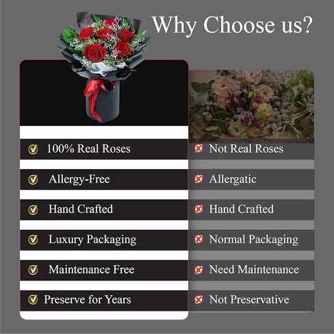 TUCCI FLORAL-Preserved Real Red Roses Bouquet, Forever Flowers with Baby’s Breath, Long Lasting Luxury Gift for Birthday, Anniversary, Mother’s Day Girlfriend Wife Grandma Her Women, Delivery Tomorrow in Saudi Arabia