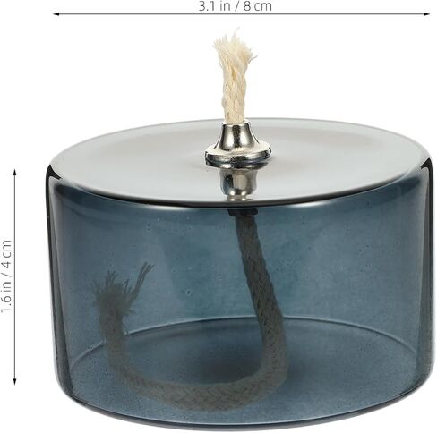 Refillable Liquid Petite Oil lamp, Refillable Clear Glass Oil Lamp Unscented Candles for Fine Dining | Restaurants or Home Cotton Wick Included in Kuwait