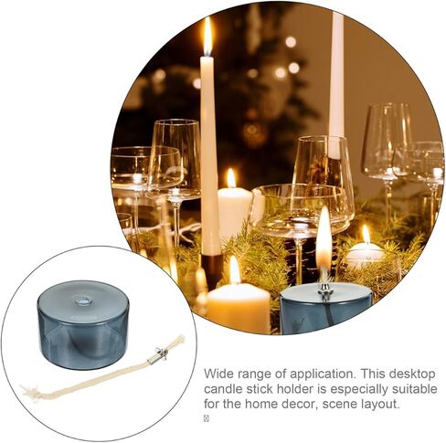 Refillable Liquid Petite Oil lamp, Refillable Clear Glass Oil Lamp Unscented Candles for Fine Dining | Restaurants or Home Cotton Wick Included in Kuwait