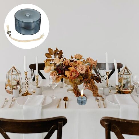 Refillable Liquid Petite Oil lamp, Refillable Clear Glass Oil Lamp Unscented Candles for Fine Dining | Restaurants or Home Cotton Wick Included in Kuwait