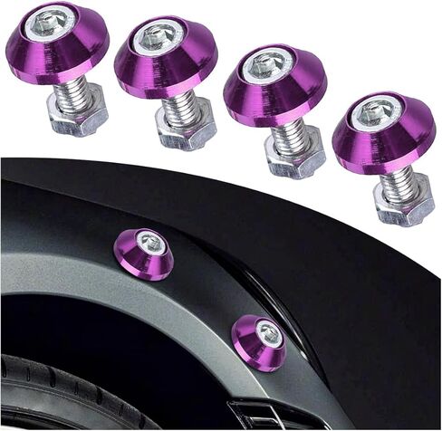 YoRise 4PCS Car License Plate Screws, Aluminum Alloy Anti Theft M6 Screws, Motorcycle License Plate Frame Fastener Accessories, Car Decorations Bolts for Most Motorcycles, Cars, Trucks (Black) in Saudi Arabia