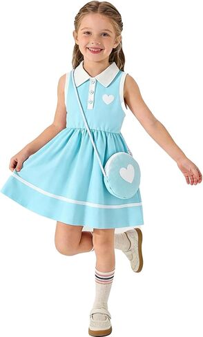 2-9Y Toddler Girl Sport Dress Heart Print Summer Clothes Sleeveless Kids Dresses Causal Beach Sundress Girl in Saudi Arabia