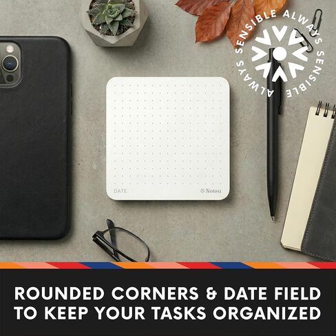 نوتسو دوت جريد ملاحظات لاصقة 4pk | ورق سميك ممتاز 120 جم | أوراق مذكرات منقطة مع التاريخ، 3 × 3 بوصة in Kuwait