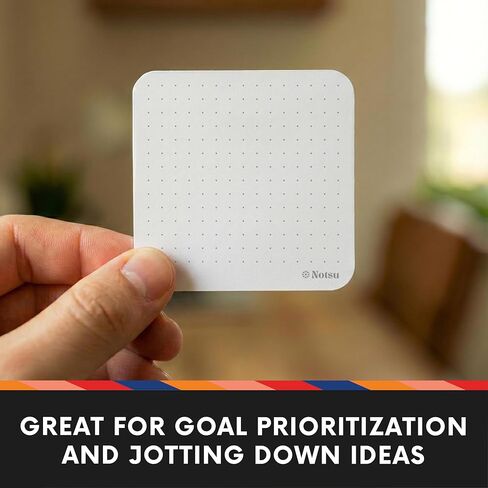 نوتسو دوت جريد ملاحظات لاصقة 4pk | ورق سميك ممتاز 120 جم | أوراق مذكرات منقطة مع التاريخ، 3 × 3 بوصة in Kuwait