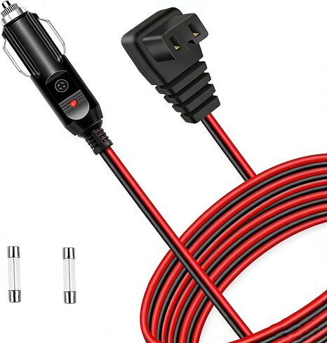 كابل طاقة 12 فولت/24 فولت تيار مستمر لثلاجات المركبات، متوافق مع Alpicool، ARB، ICECO، Dometic، Euhomy، BougeRV، ومعظم العلامات التجارية للثلاجات المحمولة - كابل طاقة DC (أسود/أحمر، 10 أقدام) in Kuwait