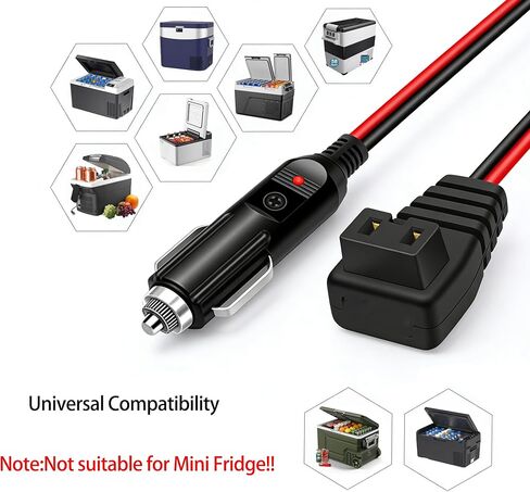 كابل طاقة 12 فولت/24 فولت تيار مستمر لثلاجات المركبات، متوافق مع Alpicool، ARB، ICECO، Dometic، Euhomy، BougeRV، ومعظم العلامات التجارية للثلاجات المحمولة - كابل طاقة DC (أسود/أحمر، 10 أقدام) in Kuwait
