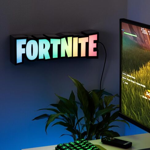 Fortnite RGB Color Changing Gaming Lamp with Remote Controller, Officially Licensed Gaming Light, Wall or Desk Display, USB Powered, Home Decor for Gamers | Paladone in Kuwait