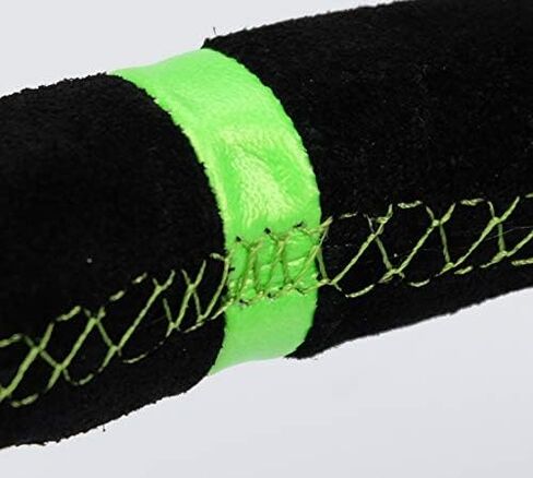NRG Innovations NRG-RST-036MB-S-GN Reinforced Steering Wheel 3" Deep, 5mm Matte Black Spoke, 350mm, Black Suede with Neon Green Baseball Stitching/Center Mark in Saudi Arabia