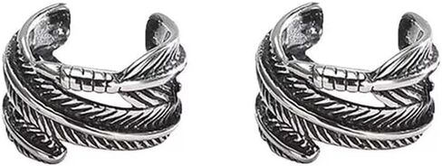 Vintage Style Feather Ear Cuffs, Retro Twisted Feathers Earings, No Piercing Required in Saudi Arabia
