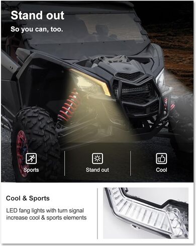 مصابيح Kiwi Master Fang لملحقات Can-Am Maverick X3/ Max لعام 2017-2026، استبدال OEM # 710004994 710004995، مصابيح توقيع LED أمامية، مصابيح إشارة الانعطاف، زوج in Kuwait