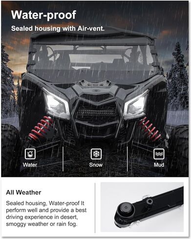 مصابيح Kiwi Master Fang لملحقات Can-Am Maverick X3/ Max لعام 2017-2026، استبدال OEM # 710004994 710004995، مصابيح توقيع LED أمامية، مصابيح إشارة الانعطاف، زوج in Kuwait