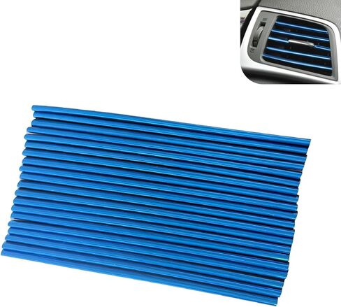 20 PCS Car Vent Outlet Trim, 7.8" Cuttable Reflective Straight AC Decoration, Waterproof Flexible Protective Strip, Universal Car Vent Accessories for Most Cars (Red) in Saudi Arabia
