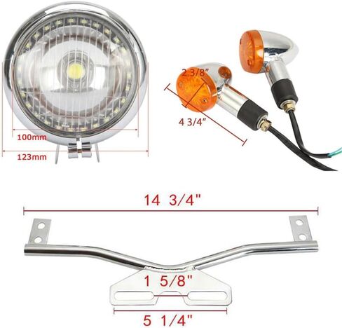 إشارات شريط الضوء LED للدراجات النارية المتوافقة مع H-onda VTX 1300 C R S RETRO VT VF 700 750 1100 - مجموعة مصابيح الضباب المطلية بالكروم مع 27 مصباح LED وCOB SMD in Kuwait